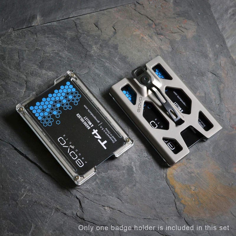 GOVO Titanium GOVO Badge HolderWallet ID Card Holder with Metal Clip and 4 Cards Slot - Image 3
