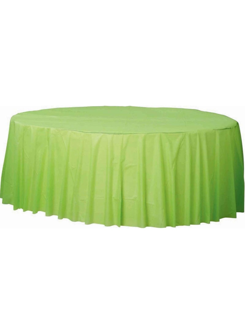 أمسكان غطاء طاولة بلاستيكي مدور أخضر كيوي 84 إنش - غطاء حفلات مقاوم للماء لحفلات أعياد الميلاد والمناسبات، يناسب طاولات 6-8 أشخاص