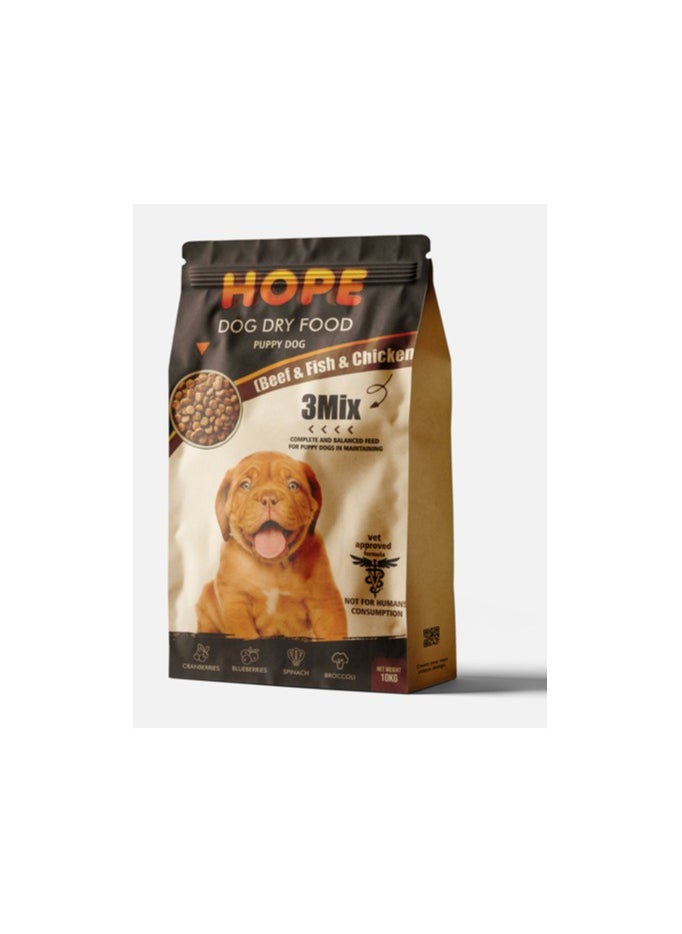 Hope Hope For Puppy 3 Mix ( Beef , Fish & Chicken ) 10 kg 