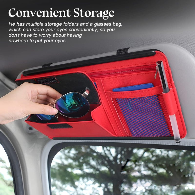 zipelo Car Sun Visor Organizer with Multi-Pocket Storage - Image 3