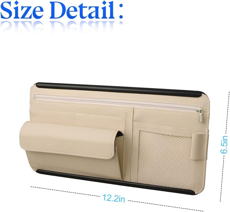 zipelo Car Sun Visor Organizer with Multi-Pocket Storage - Image 2