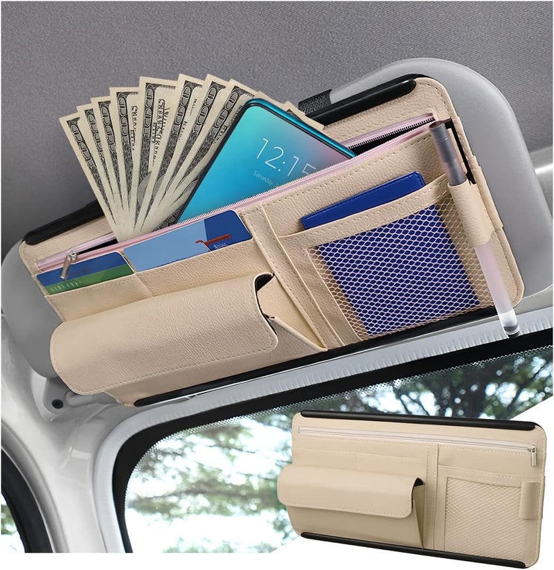 zipelo Car Sun Visor Organizer with Multi-Pocket Storage - Image 1
