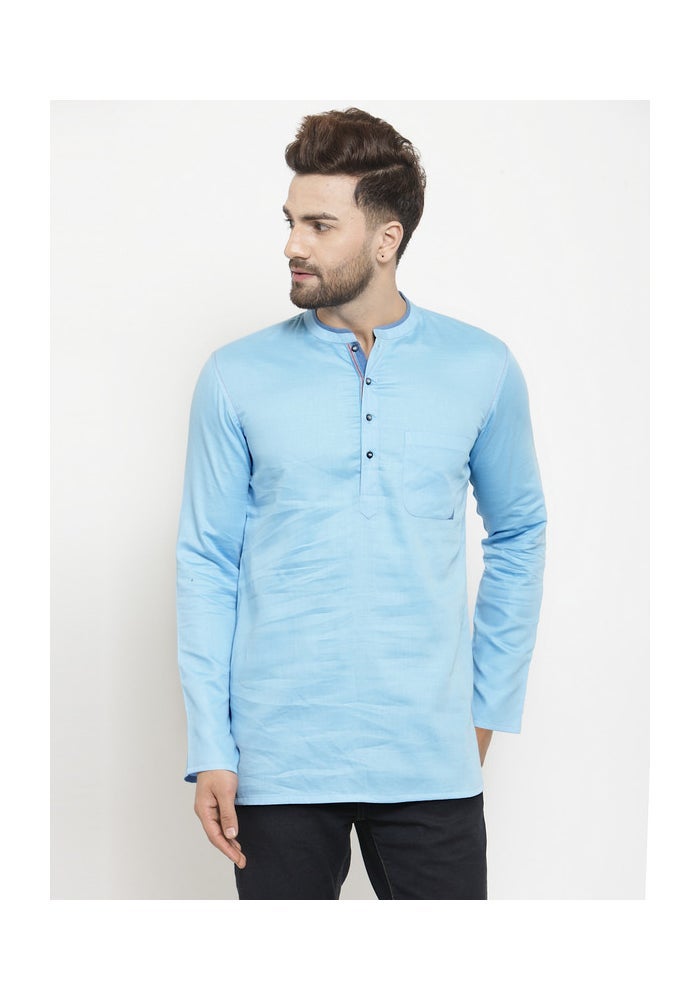 ARCHATTIRE Men's Sky Blue Full Sleeve Kurta for Men - Image 1