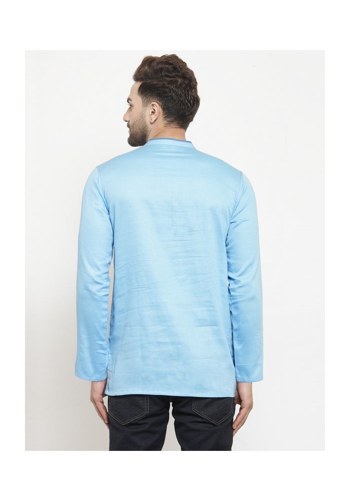 ARCHATTIRE Men's Sky Blue Full Sleeve Kurta for Men - Image 5