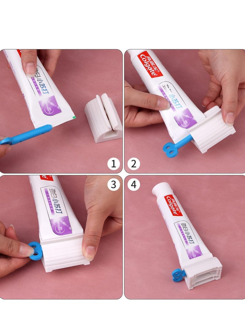 Loquat 3pcs Rolling Tube Toothpaste Squeezer Toothpaste Seat Holder Dispenser for Bathroom（Blue） - Image 4