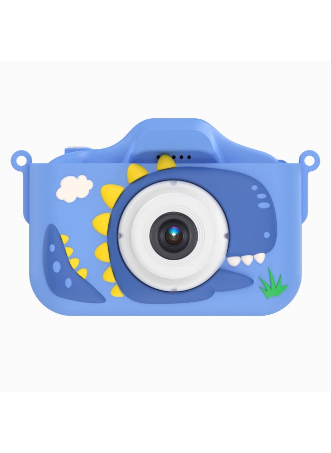 Tyrannosaurus Rex Children's Camera HD Cartoon Video Small SLR Mini Toy Camera Gift Birthday Gift-Color:X13s Tyrannosaurus Hd Dual Camera (blue Without Memory Card)  - Image 1