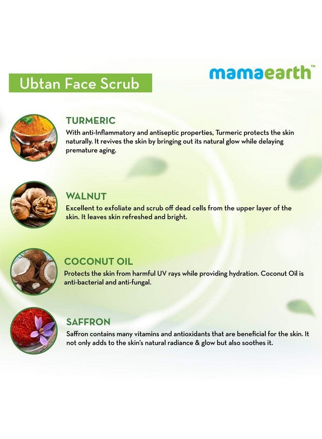 Mamaearth Ubtan Scrub For Face With Turmeric & Walnut For Tan Removal - 100G - Image 4
