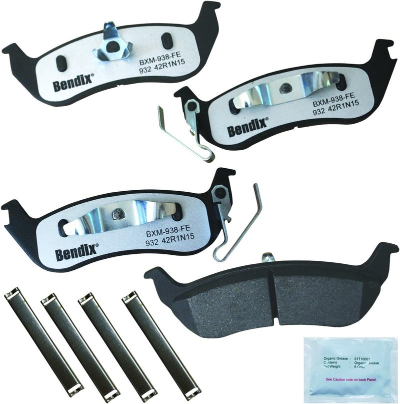 Bendix Fleet Metlok MKD932FM Semi-Metallic Rear Brake Pads for Ford Grand Marquis 2004-2003, Mercury Grand Marquis 2011-2003 - Image 1