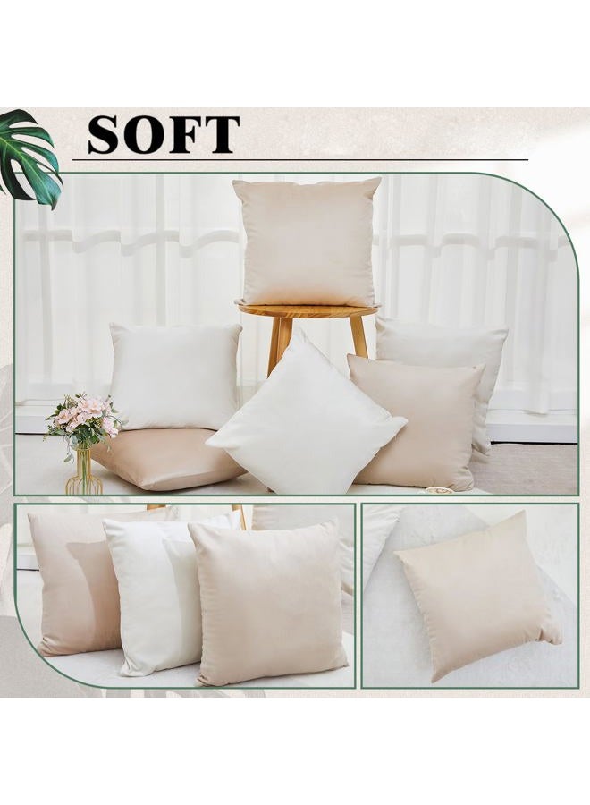 Berlune 6 Pcs Velvet Throw Pillow Covers 18" x 18" Decorative Cushion Cases Soft Pillowcase for Picnic Coquette Party Accessories Bedroom Living Room Decor, No Inserts (Morandi Color) - Image 4