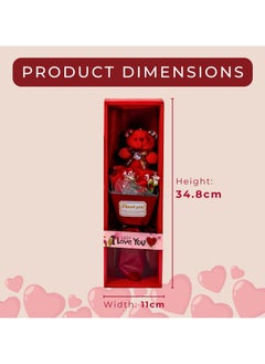 Home Smart Home Smart Bear Toy and Faux Rose Mini Bouquet and Gift Box for Girls Wife and Couples on Valentine day Birthday and Anniversary Gift  - Image 2