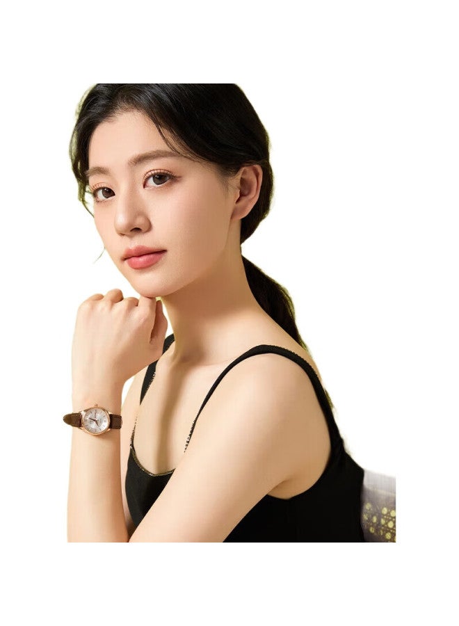 ROSSINI Women'S Watch, New Year Gift, Student Ladies Watch, Quartz Watch, White Dial, Calendar, Leather Strap, Domestic Watch 618574 - Image 2