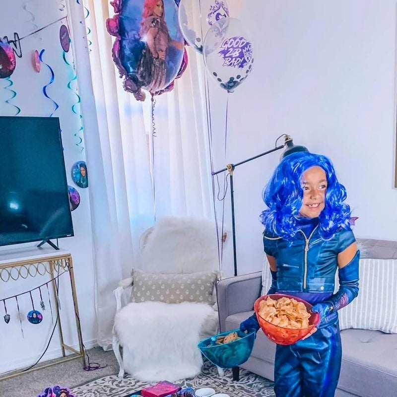 Amscan Disney Descendants 3 Latex Confetti Balloons - 12" (6 Pcs) - Perfect for Themed Parties, Celebrations & Decor - Unique Design, Clear/Purple - Image 4