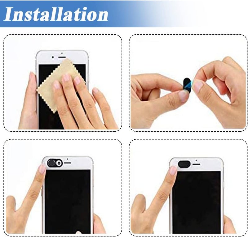 Eyech 50 قطعة غطاء كاميرا الكمبيوتر منزلق غطاء ويب كامر بلوكر منزلق نحيف 0027 بوصة لجهاز ماك بوك برو آي ماك لابتوب بي سي آي باد برو أسود - Image 5