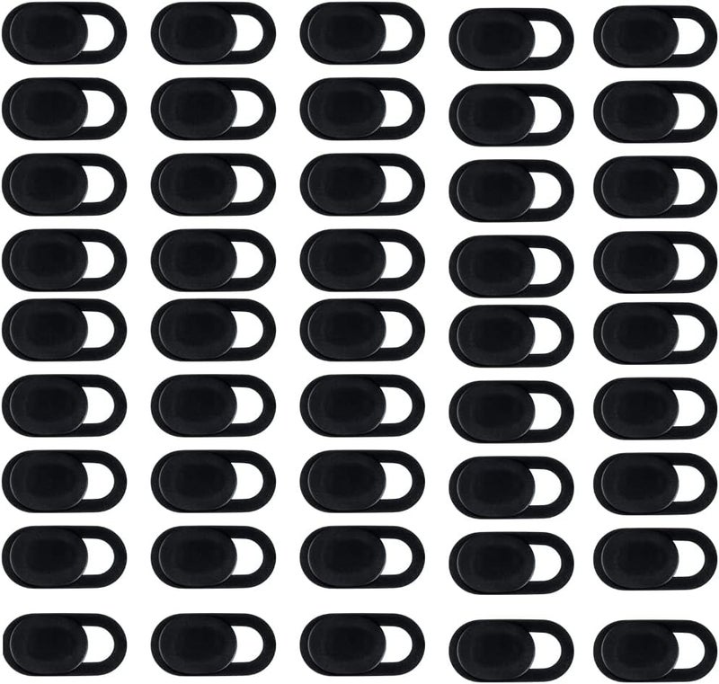 Eyech 50 قطعة غطاء كاميرا الكمبيوتر منزلق غطاء ويب كامر بلوكر منزلق نحيف 0027 بوصة لجهاز ماك بوك برو آي ماك لابتوب بي سي آي باد برو أسود - Image 1