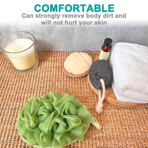 Mr.Cui'shop 2 PCS Exfoliating Body Spa Bath Mitt for Men & Women - Loofah Sponge Brushes Pouf Bath Mesh Brush - Shower Scrubber Remove Dead Skin 5×7inchs - Image 3