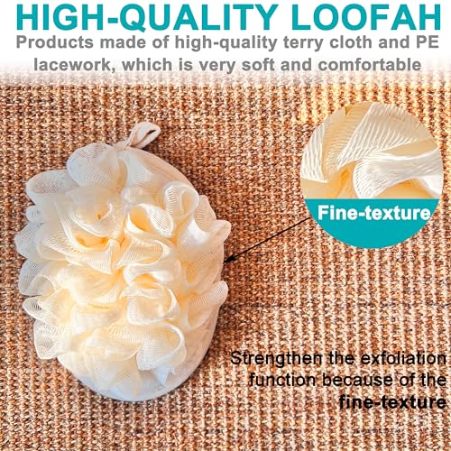 Mr.Cui'shop 2 PCS Exfoliating Body Spa Bath Mitt for Men & Women - Loofah Sponge Brushes Pouf Bath Mesh Brush - Shower Scrubber Remove Dead Skin 5×7inchs - Image 4