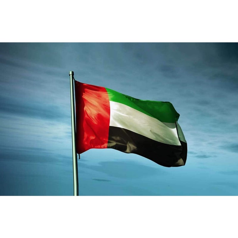 SKT UAE National Flag 1.5 x 5 M Outdoor Use Heavy-Duty Polyester Vibrant Colors Fade-Resistant Official Size - Image 4