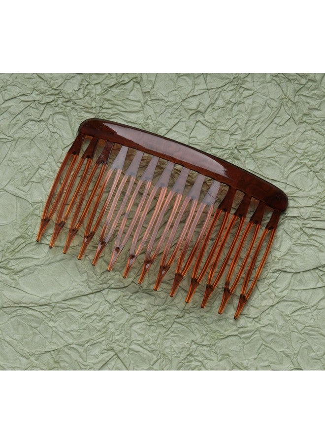 Ruwado 6 Pcs 14 Teeth Hair Side Comb Twist French Vintage Style Hair Clips Pins Accessories Supplies For Women Girls Bridal Wedding Veil Fine Long Curly Hair (Dark Brown) - Image 3
