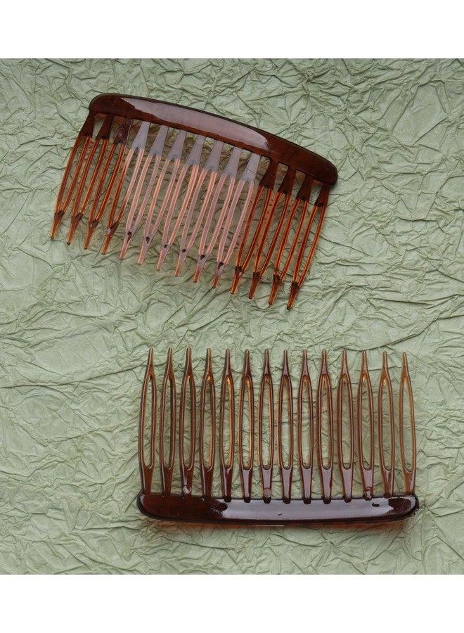 Ruwado 6 Pcs 14 Teeth Hair Side Comb Twist French Vintage Style Hair Clips Pins Accessories Supplies For Women Girls Bridal Wedding Veil Fine Long Curly Hair (Dark Brown) - Image 4