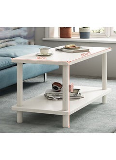 NKX 2 Layer Minimalist rectangular Coffee Table for Bedroom and Living Room  40x80 cm  - Image 1