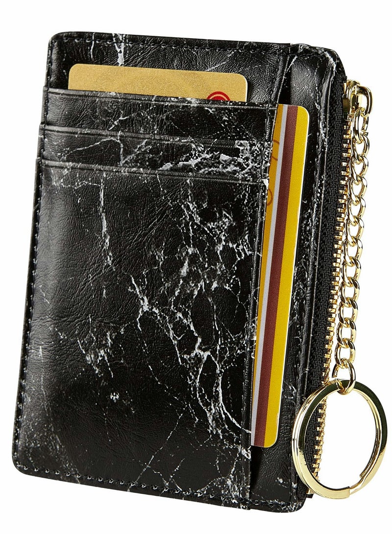 Elegant Handmade Small Purses for Women, Slim Minimalist Card Holder with Keychain for Stylish Ladies - Image 1