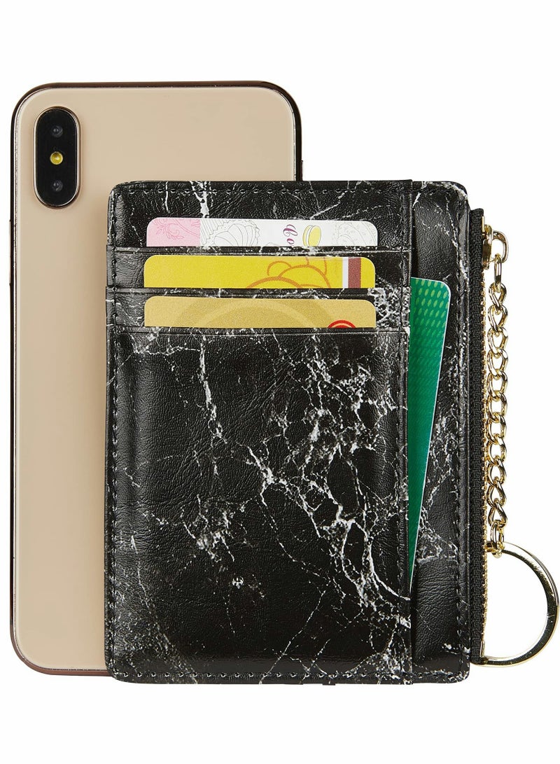 Elegant Handmade Small Purses for Women, Slim Minimalist Card Holder with Keychain for Stylish Ladies - Image 4