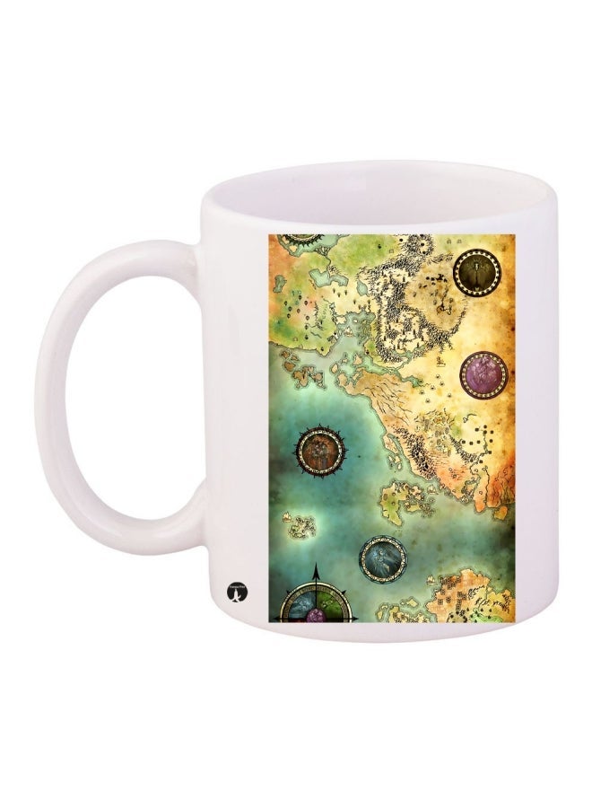 RYN Printed Coffee Mug White/Yellow/Green