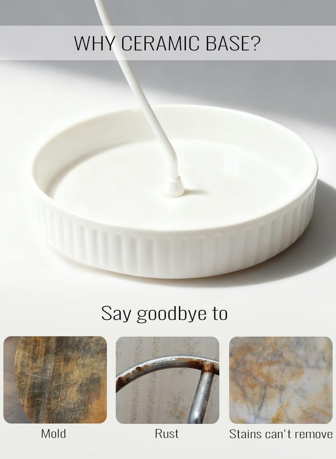 VROOMIUM Banana Holder Stand - Taller Design for Better Air Circulation, Ceramic Bowl Easy to Clean, Modern Elegant Gift Home Décor Fruit Basket-White - Image 2