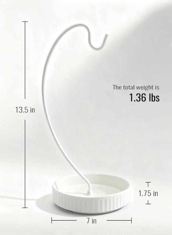 VROOMIUM Banana Holder Stand - Taller Design for Better Air Circulation, Ceramic Bowl Easy to Clean, Modern Elegant Gift Home Décor Fruit Basket-White - Image 5