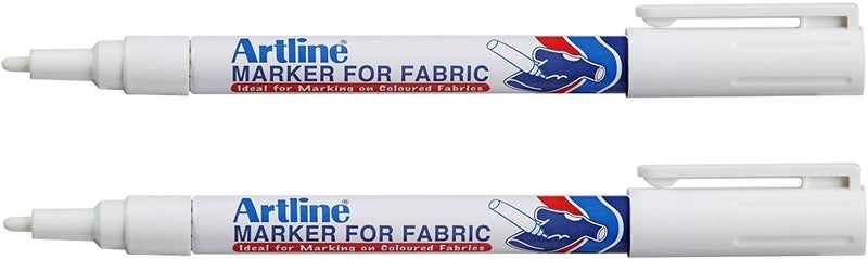 White Permanent Fabric Markers pen for clothing (2 Markers)