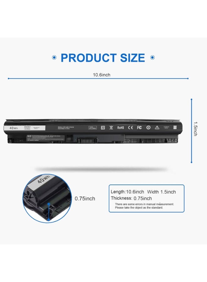 بطارية بقدرة 40 وات/ساعة (طرازات M5Y1K وHD4J0) متوافقة مع أجهزة Dell Inspiron (سلسلة 15: 3551، 3552، 3558، 5558، 5559؛ سلسلة 14: 3451، 3452، 3458؛ سلسلة 17: 5755، 5756، 5758، 5759؛ وطرازات INS14UD-1328W و1528B وVostro 3458 و3558 وGXVJ3 وVN3N0 و991XP وM5YIK و453-BBBQ وP60G). - Image 3