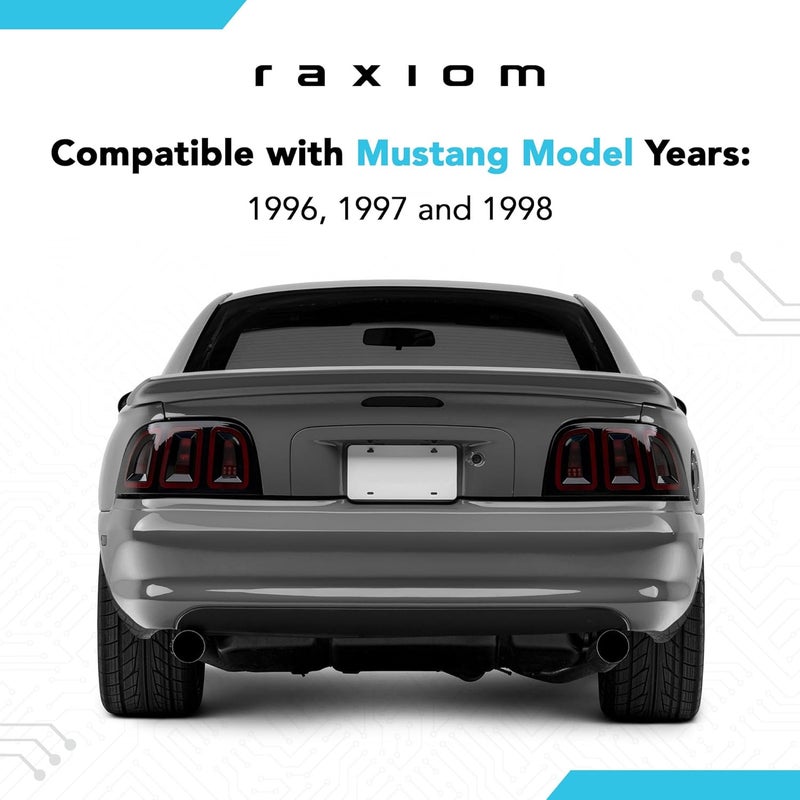 Raxiom LED Tail Lights Set Assembly for Ford Mustang 1996-1998 - Icon Black Smoked Lens - Image 3