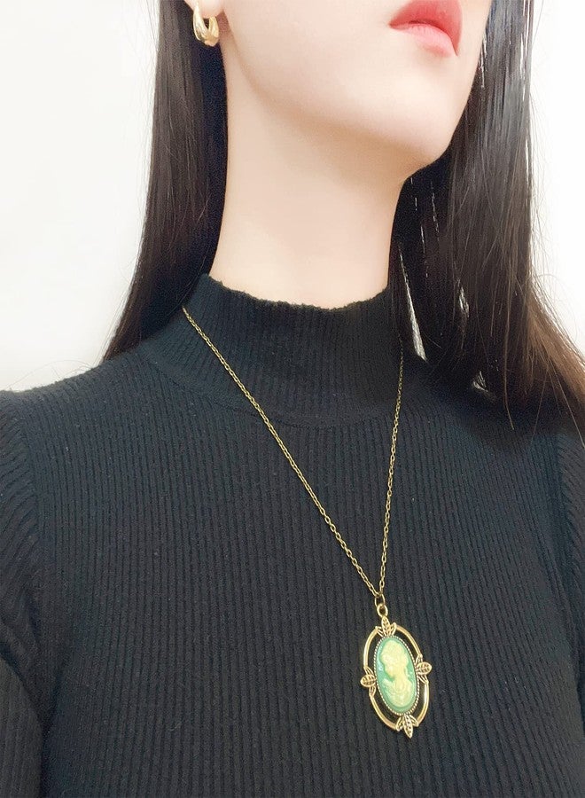 Youu UoYu 23 pcs The Vampire Jewelry Set Daywalking Katherine Sapphire Crystal Necklaces Elena Gilbert Opening Vervain Locket Pendant Bronze Head Stone Charm Pendant Necklace with Stickers - Image 5