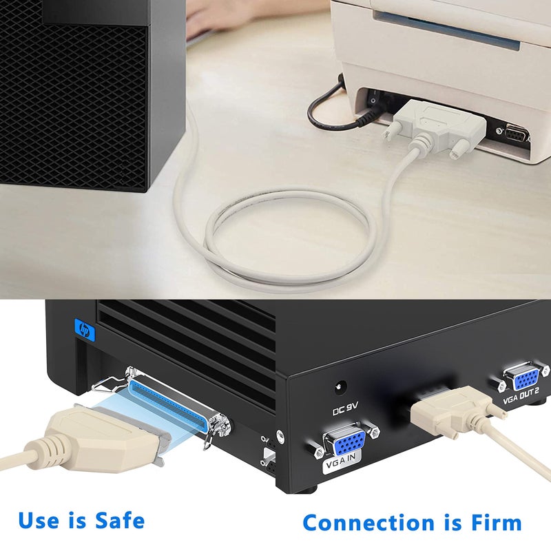 XMSJSIY DB25 to CN36 Parallel Printer Cable, DB25 25 Pin Male to CN36 Centronics 36 Pin Male Serial Parallel Printer Extension Cable Adapter for Connect Computers, Printers 25C*30AWG - 1.5M - Image 5