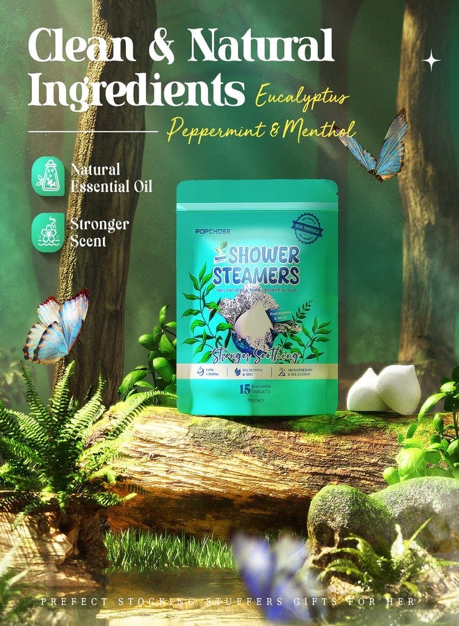 POPCHOSE Shower Steamers Aromatherapy - Eucalyptus for Shower, Stress Relief & Self Care- Home SPA Gifts, Birthday Gift for Women & Men, Shower Steamers for Sinus Relief, Quick Relief Nasal Congestion - Image 3