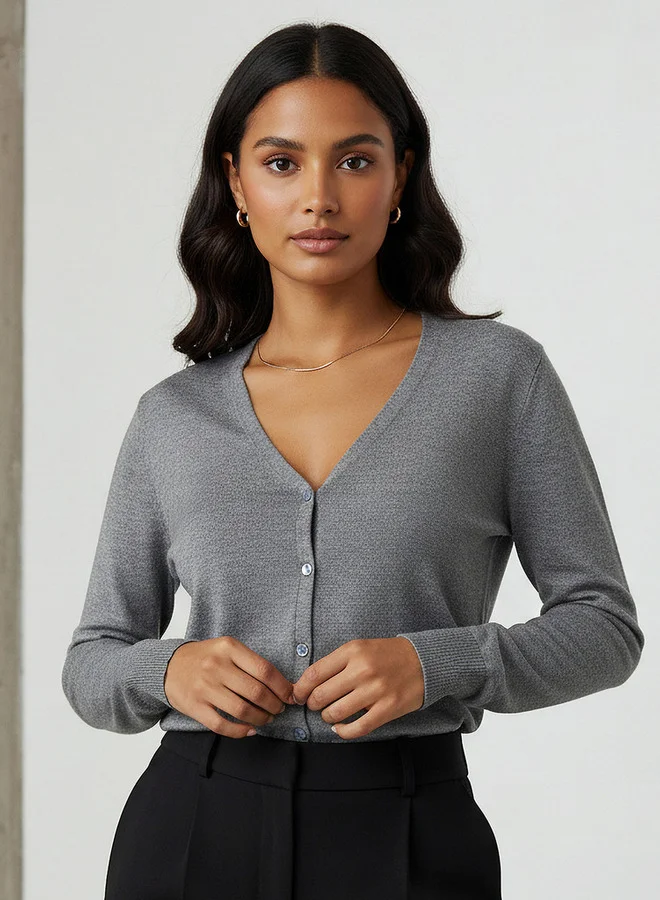 تواكستريمز 2Xtremz Textured V-neck Tricot Cardigan