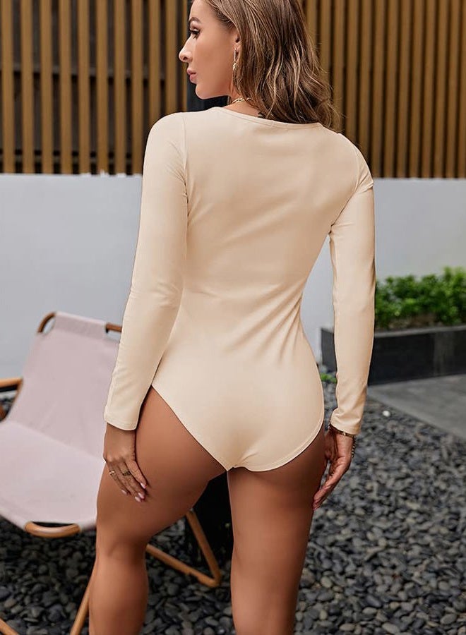 BelleLovin بدلة نسائية بأكمام طويلة وياقة قارب (نود-أ، متوسط) - Image 3