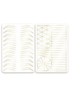 MARLLOGIVA 3 pcs Thicken Two sides Microblading Practice Silicon Skin Perfect for Permanent Makeup and Microblading Nano brows ombre brow practice White Skin Golden Printing 