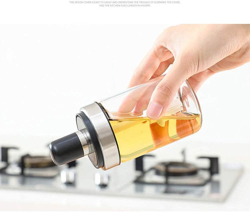 Foxelli FOXELLI Glass Bottle With Dipper Stick Spoon Honey Storage Glass Container Olive Oil Jar Dispenser Bottle Oil Borosilicate Glass Food Storage Jar Honey Storage With Dipper Honey Dispenser 3 Pcs - Image 3