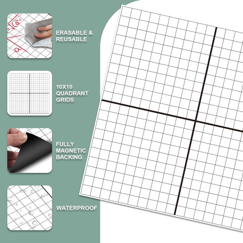 WEIZHEN Magnetic Grid Dry Erase Whiteboard - 26"x26" XY Coordinate Math Board with Durable Gridlines for Algebra, Geometry, Classroom & Office Use | Perfect for Graphing, Planning, & Teaching - Image 3