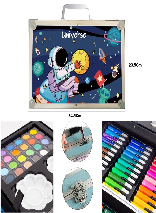 KARP 145 Pcs Astronaut Design Children Deluxe Art Drawing Set for Kids Case Studio Art and Craft Supplies Drawing and Painting Set Great Gift (Blue) - Image 2