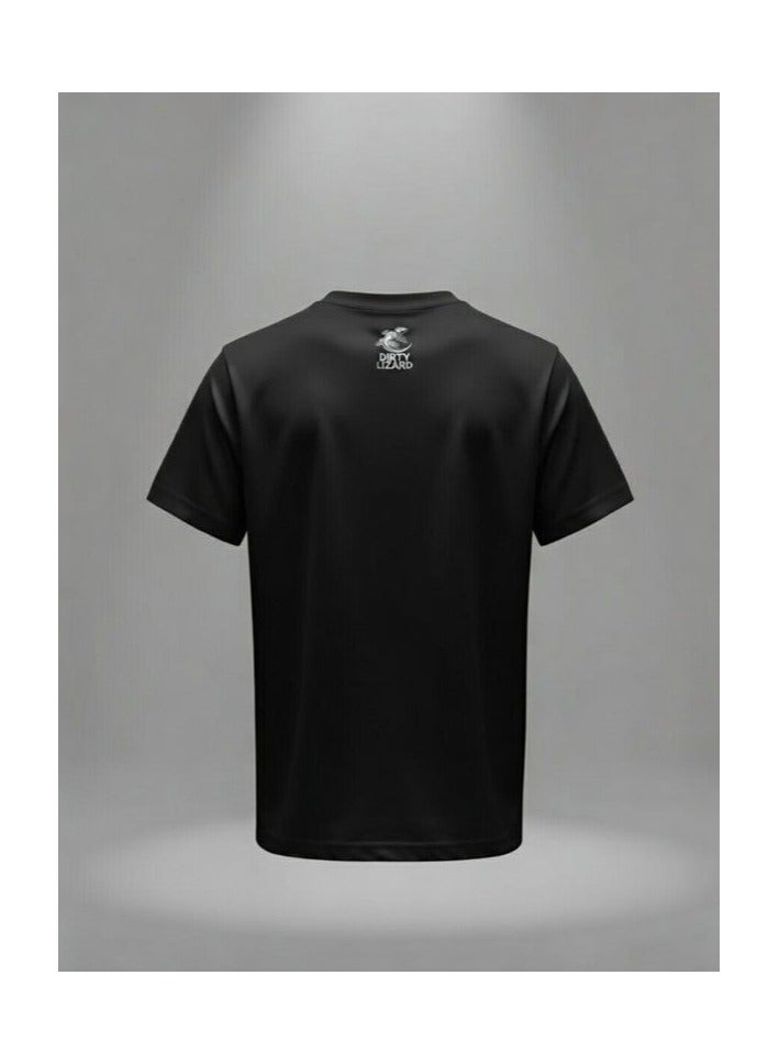 Dirty Lizard Black printed t-shirt with Street wear image 100% cotton 13 - Image 2