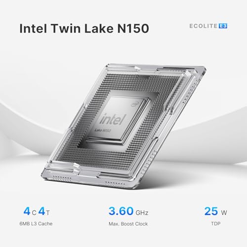 BOSGAME Mini PC E3, Intel Twin Lake N150 Mini Computers Full-Featured USB-C, 16GB DDR4 RAM, 512GB NVMe SSD, 4K Triple Display, 2.5G Gigabit Ethernet Desktop Computers for Office Business - Image 3
