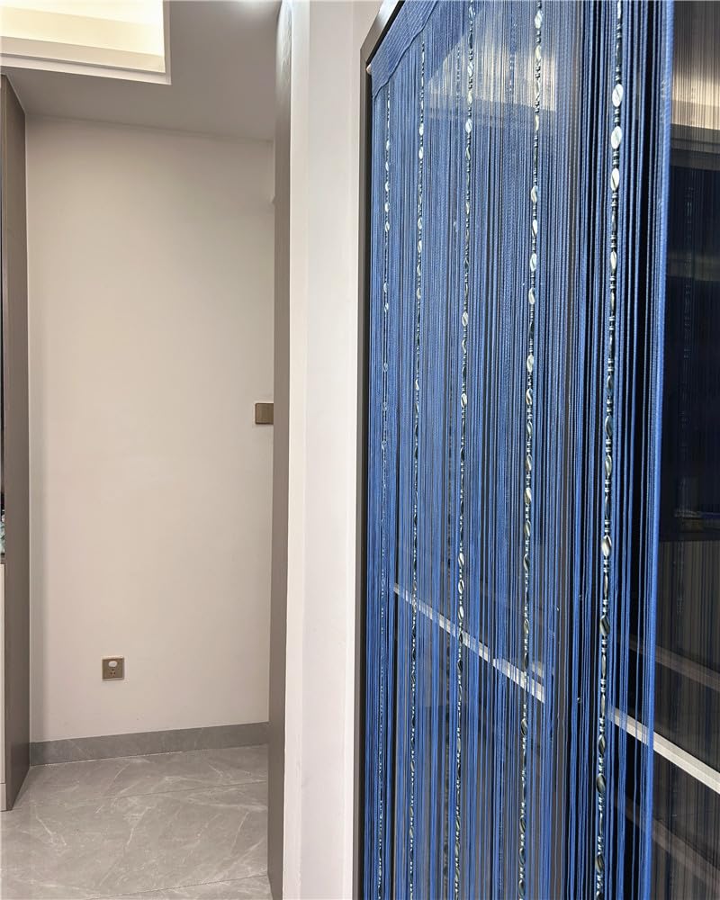 ave split 100cmX200cm Decorative Door String Curtain Beads Wall Panel Fringe Window Room Divider Blind for Wedding Coffee House Parts Door Divider Beads Tassel Screen Decoration (Sky Blue 25) - Image 5