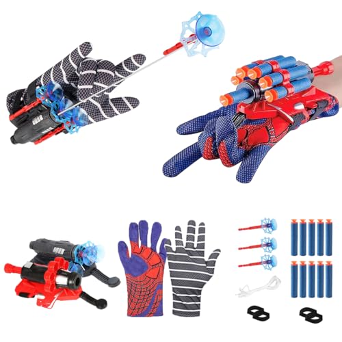Vinciph Black Style Spider Web Soft Missile Launcher Toy 2 Pcs SetHighPrecision Web Shooter for Cosplay Roleplay Outdoor Fun Adjustable Strap Durable Design Safe for Kids Adults - Image 1