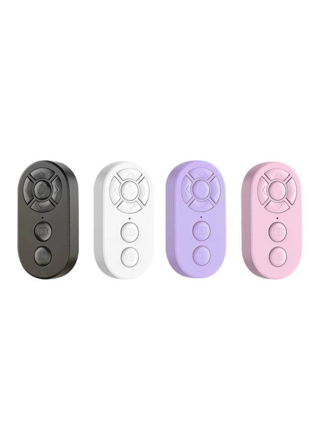 Generic - Rechargeable Mobile Phone Bluetooth Remote Control To Take Photos, Shoot Photos, Chase Novels, Turn Pages, Intelligent Tremolo Remote Control-Color:Pearlescent Bag Black + Data Line + Manual - Image 1