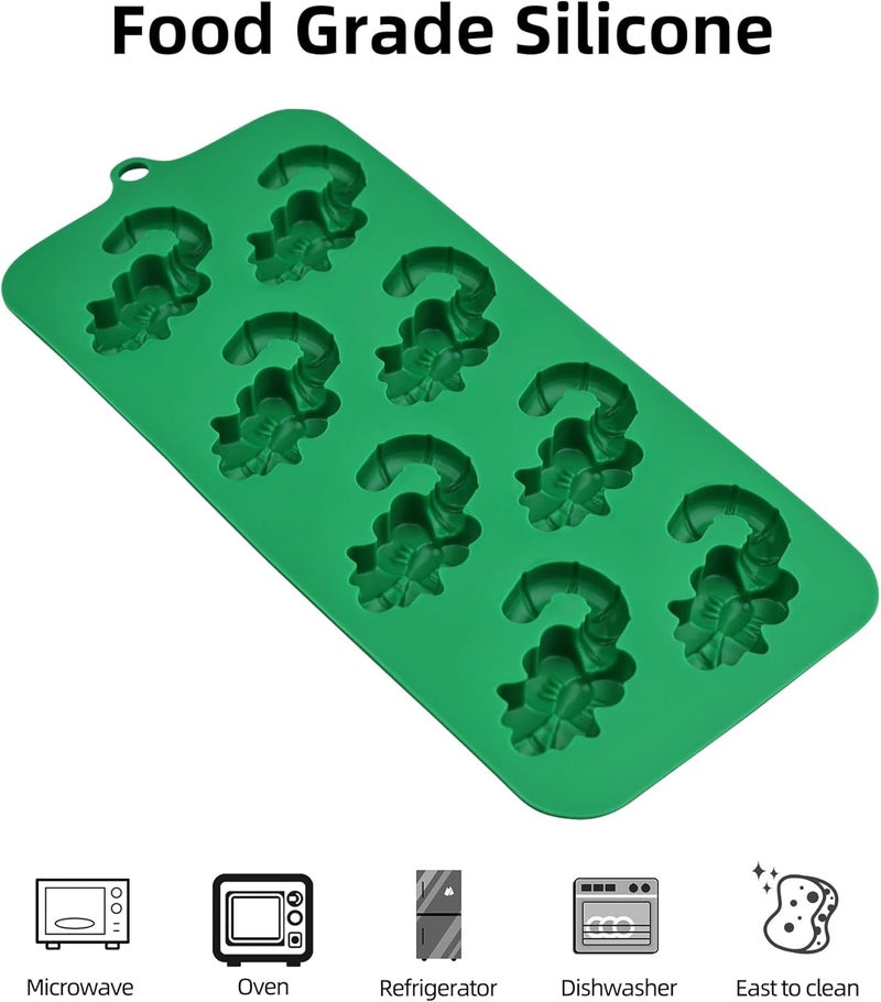 EDUEE Christmas Chocolate Molds Silicone Christmas Cane Candy Molds 3pcs for Resin, Ice Cube, Soap, Cake Topper(2.15 x 1inch) - Image 3