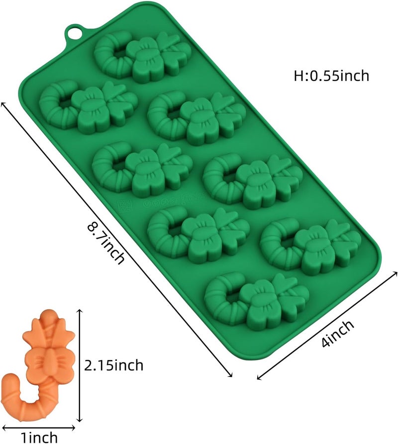 EDUEE Christmas Chocolate Molds Silicone Christmas Cane Candy Molds 3pcs for Resin, Ice Cube, Soap, Cake Topper(2.15 x 1inch) - Image 2