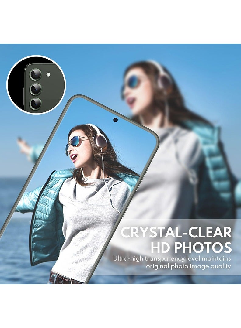 Theodor S23/ S23 Plus/ S24 5 Pcs Camera Lens Protector With 9H Tempered HD Glass Camera Cover Anti Scratch Aluminum Alloy Camera Ring, Green - Image 5
