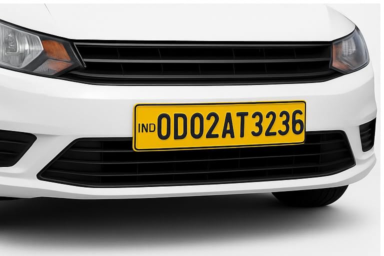 autofriend IND Costomized Fancy Aluminium Number Plates for Old Commercial car/Taxi, with buyer's Text or Number Embossed - Punching - Front and Back Yellow-Taxi - NO Serial Code - Image 5